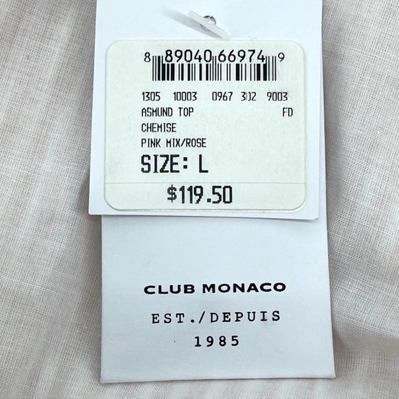 Club Monaco Asmund Striped Ruffle Top NWT Sz L - Picture 10 of 14